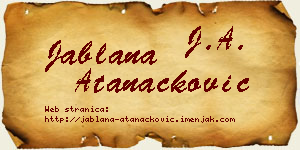 Jablana Atanacković vizit kartica